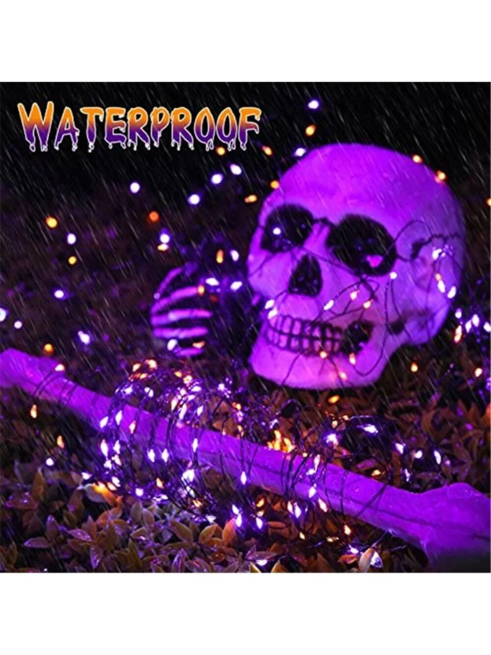 Orange Purple Halloween Solar String Lights 2 Pack Total 80FT 240LED
